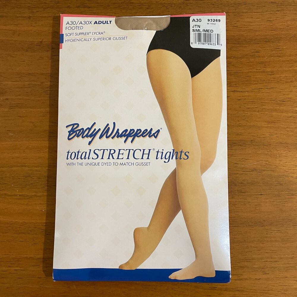 Body Wrappers Jazzy Tan Footed Adult Tights (JTN, S/M)